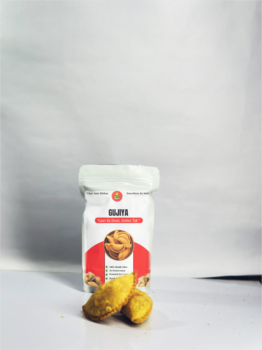 SweetByte Premium Gujiya – Desi Ghee & Dry Fruits Filled (8Pieces in Each Packet)